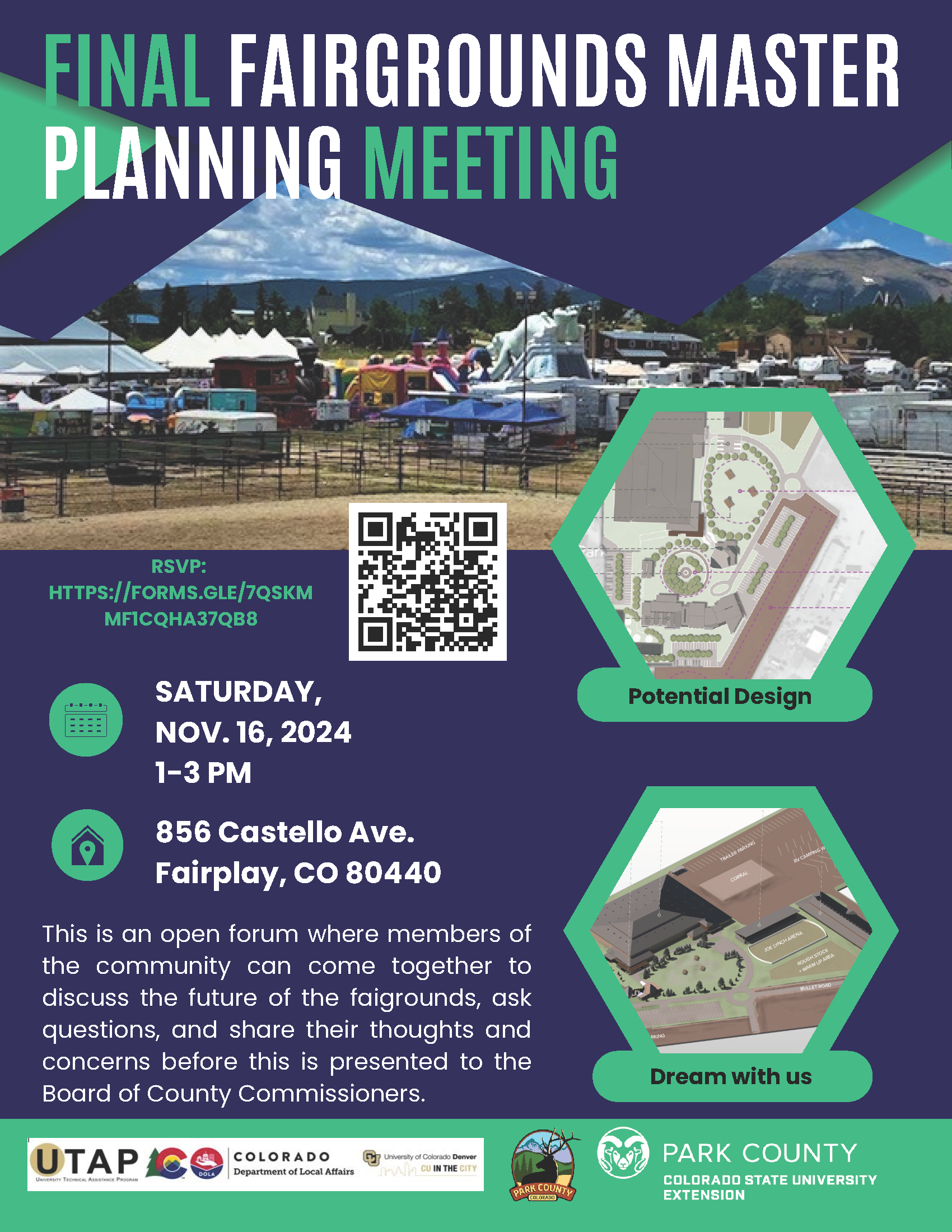 FINAL input session for Fairplay Fairgrounds redesign- Nov 16th 1-3p